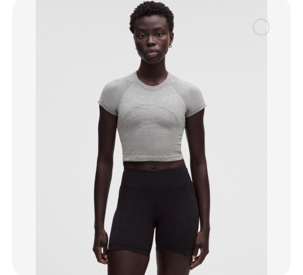 Lululemon Swiftly Tech Short Sleeve 2.0 Race Length Heathered Grey Shirt size 6